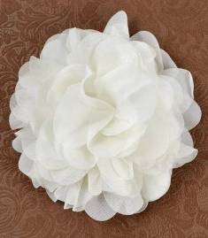 E6042 Ivory Floral Brooch Clip Applique 5"