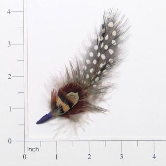 E4112  Brown & White Spotted Feather 3.5"