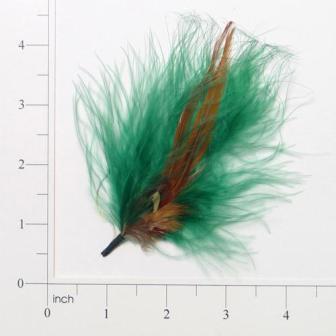 E4124   Green & Brown Feather 5"
