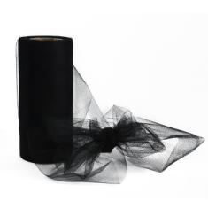 TL11006  Flak Classic Black Tulle 6"  25 yard spool