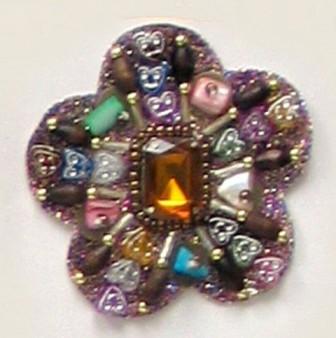 E5963   Designer Sparkly Jewel Heart  Beaded Applique 2.5"
