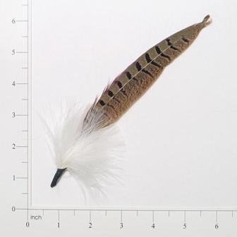 E4130  Large Brown & White Spotted Feather 7.5"