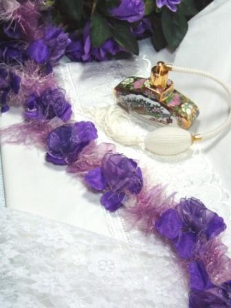 E5665 Purple  Flower Stretchy Sewing Trim