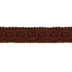 E4437 Chocolate Brown Woven Braid Circle Gimp Sewing Upholstery Trim 3/4"