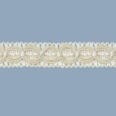 E4437 Ivory Woven Braid Circle Gimp Sewing Upholstery Trim 3/4"