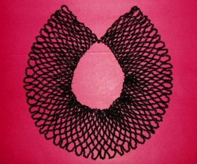 K8103 Unique Black Collar 9" Beaded Applique