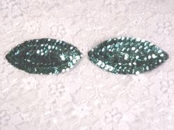 K8263  Teal Eye Pair Sequin  Appliques  2.5"-teal,eye,embellishment,sewing,clothing,sequin,beaded,bead,sequins,applique, 