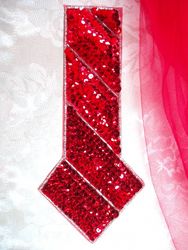 K8402 Red Arrow Beaded Sequin Applique 7.75"