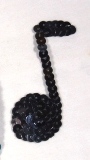 k8614A  Gunmetal Eighth Note Sequin Musical Applique 3"