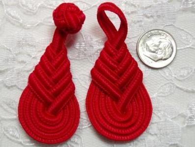 0253  Red President Frog Button Closure 4"-red,embellishment,pineapple,swirl,frog,button,closure,sewing,clothing