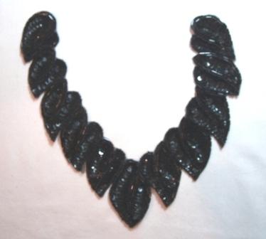 K8753  Gunmetal  Collar Sequin Beaded Applique 8"-gunmetal,embellishment,sequin,beaded,beads,applique,pink,AB,collar,motif,yoke