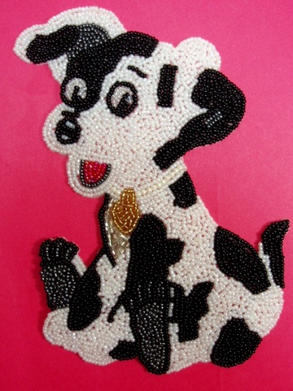 Dalmation Dog Sequin Beaded Applique K9303-sequin,beaded,applique,dog,dalmation