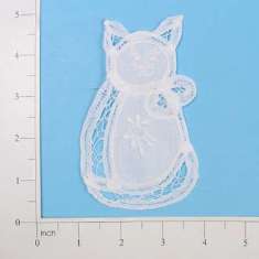 E5265 Battenburg Victorian Cat Lace Applique 4.75"