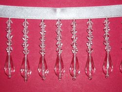 C2  Crystal Teardrop Beaded Fringe Sewing Trim 2"