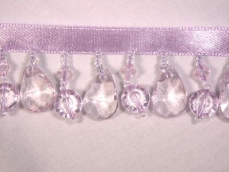 C49   Lavender Beaded Fringe Trim 1.25"-beaded,fringe,lavender,trim,motif,victorian,elegant,venise,venice,lace,pearl