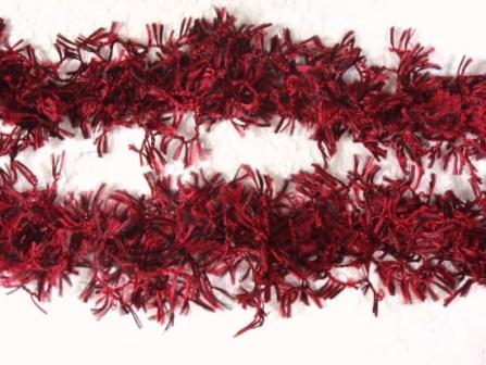 C79  Red/Black Mix Hairy Gimp Fringe Sewing Trim 2.25"-red,black,hairy,gimp,fringe,trim
