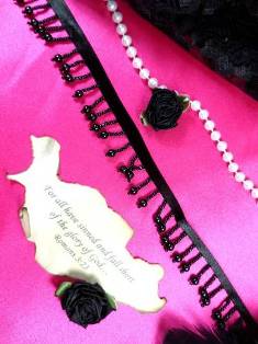 C947044 Black Dangle Fringe Beaded Trim .75"