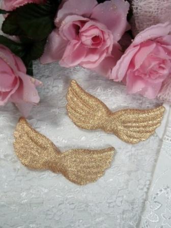 D7  Set of 2 Gold Angel Wings 4"-Set,of,2,gold,angel,wings