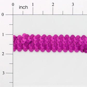 E4412   Fuchsia Sequin Stretch 2 Row Sewing Trim 1"