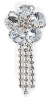 EFA210 Crystal Victorian Flower Rhinestone Brooch