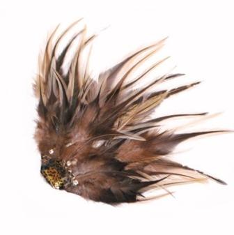 E4166  Leopard Feather Brooch / Pin Vintage Style-feather,brooch,pin,applique,leopard
