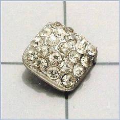 FS3383 Silver Rhinestone Button 3/8"