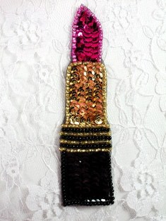 FS3440 Lipstick Beaded Sequin Applique 4.25"