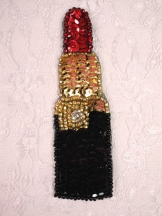 FS3441 Lipstick Beaded Sequin Applique 3.5"