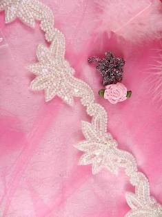 FSV183 Arms of Love Crystal AB Beaded Sequin Trim 2.5"