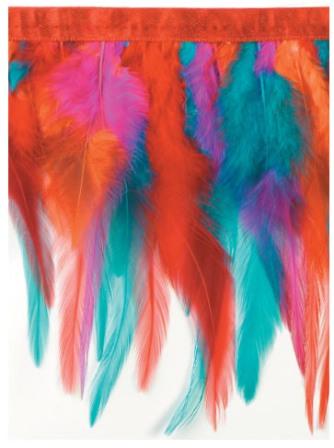 E4023  Multicolor Marabou Feather Sewing Trim 5"