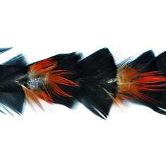 P4033 Black & Red Feather Trim Pre-Cut 36"