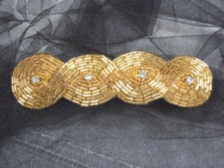 HB3030 Gold Beaded Rhinestone Hair bow