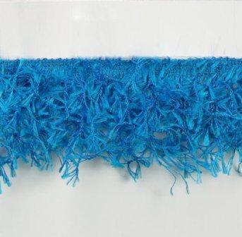 E2585 Turquoise Hairy Gimp Fringe Sewing Trim-turquoise,hairy,gimp,fringe,sew,sewing,trim,trimming