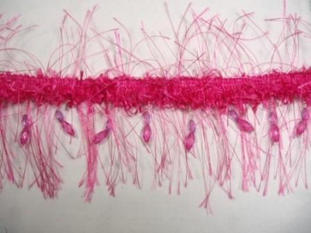 D6264  Fuchsia Eyelash Gimp Fringe Trim Pre-cut 1 Yard