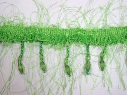 D6264  Lime Green Eyelash Gimp Fringe Trim Pre-cut 1 Yard