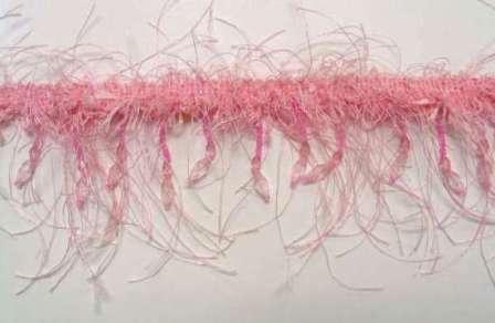 E2664  Pink Beaded Eyelash Gimp Fringe Trim