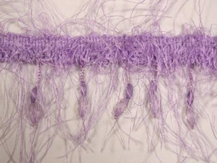 E2664  Lavender Beaded Eyelash Gimp Fringe Trim-embellishment,sewing,clothing,sequin,beaded,bead,sequins,applique,motif,collar,lavender,purple,trim,hairy,gimp,trimmings,sewing,beaded,ostrich,rayon,hollywood,eyelash,fringe 