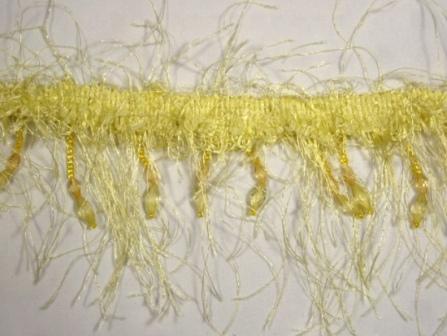 E2664  Lt. Yellow Beaded Eyelash Gimp Fringe Trim-embellishment,sewing,clothing,sequin,beaded,bead,sequins,applique,motif,collar,ivory,trim,hairy,gimp,trimmings,sewing,beaded,ostrich,rayon,hollywood,eyelash,yellow,fringe 