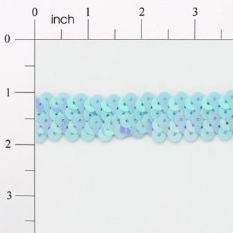 E4412  Lt. Blue Sequin Stretch 2 Row Sewing Trim 1"