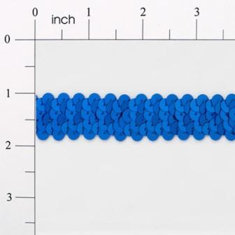 E4412   Royal Blue Sequin Stretch 2 Row Sewing Trim 1"
