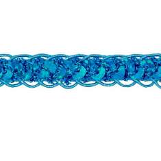 E4570  Turquoise Holographic Braided Cord Sequin Trim