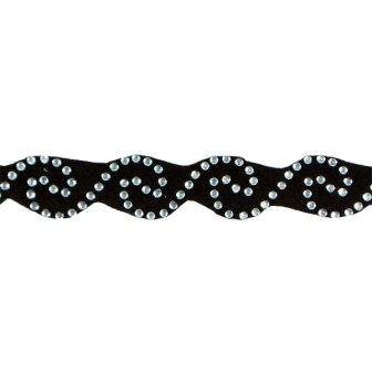 E4578 Black Scroll Crystal Rhinestone Trim 5/8"-trim,silver,rhinestone,black,scroll