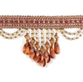 E6111 Brown Isabella Drapery Teardrop Trim 5"