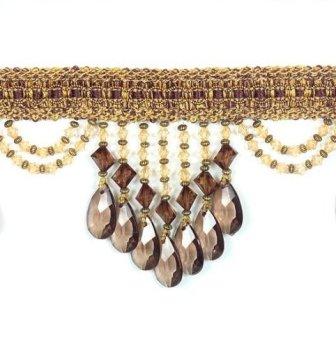 E6111 Chocolate Isabella Drapery Teardrop Trim 5"