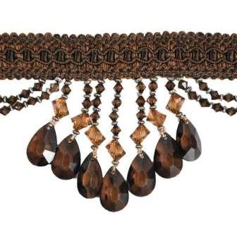 E6111 Dark Brown Isabella Drapery Teardrop Trim 5"-drapery,trim,decor,home,clear,teardrop,isabella