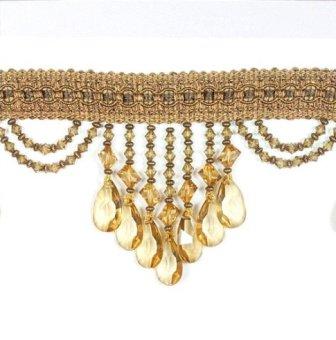 E6111 Gold Isabella Drapery Teardrop Trim 5"