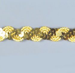 E6119  Gold Ric Rac Sequin Sewing Craft Trim 5/8"-gold,sewing,craft,trim,sequin,rick,rack,ric,rac