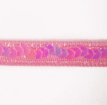 E6168  Pink AB Sequin Sewing Craft Trim 1/2"