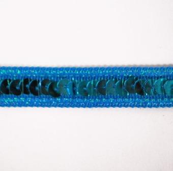 E6168  Turquoise Sequin Sewing Craft Trim 1/2"-turquoise,sewing,craft,trim,sequin