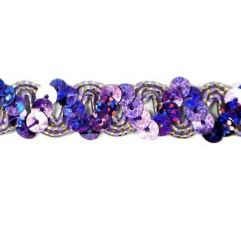 E6176  Purple Holographic Ric Rac Sequin Sewing Craft Trim 5/8"